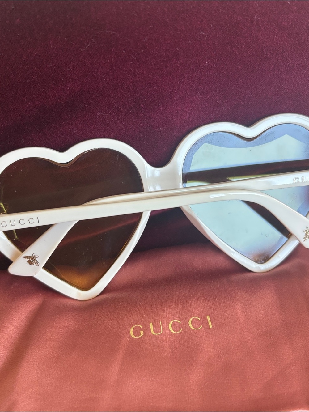 Gucci Heart Sunglasses with Yellow Lenses - Picture 4 of 10